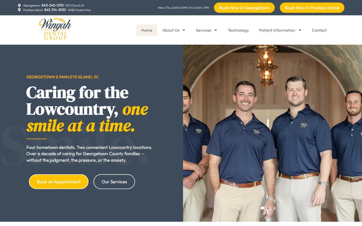 Winyah Dental Group website by Flyt Creative